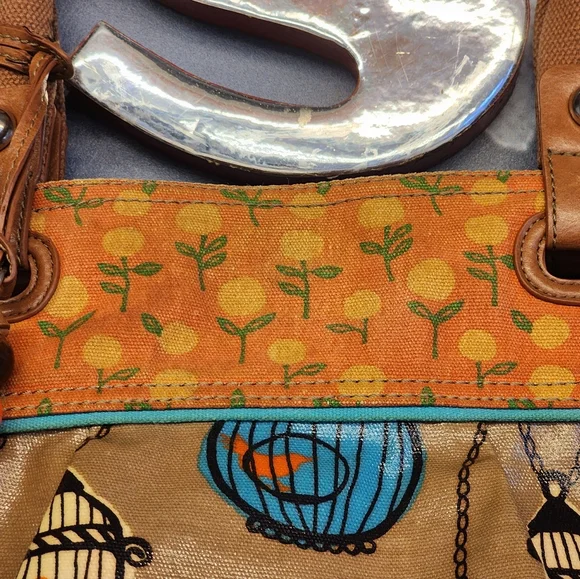 Fossil Vintage Birdcage Key-per Keyper Coated Canvas - Picture 8 of 13